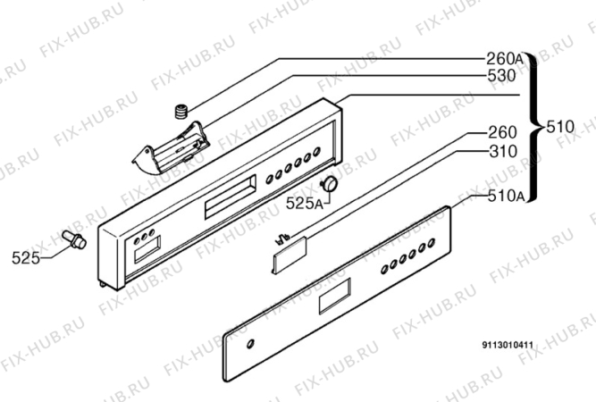 Взрыв-схема посудомоечной машины Rex Electrolux TP08NE - Схема узла Command panel 037